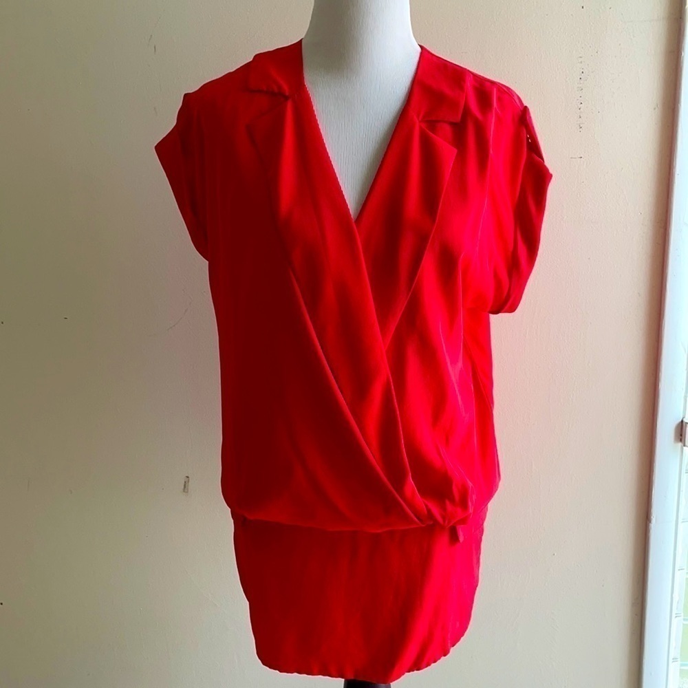 BCBG vibrant red tunic mini dress